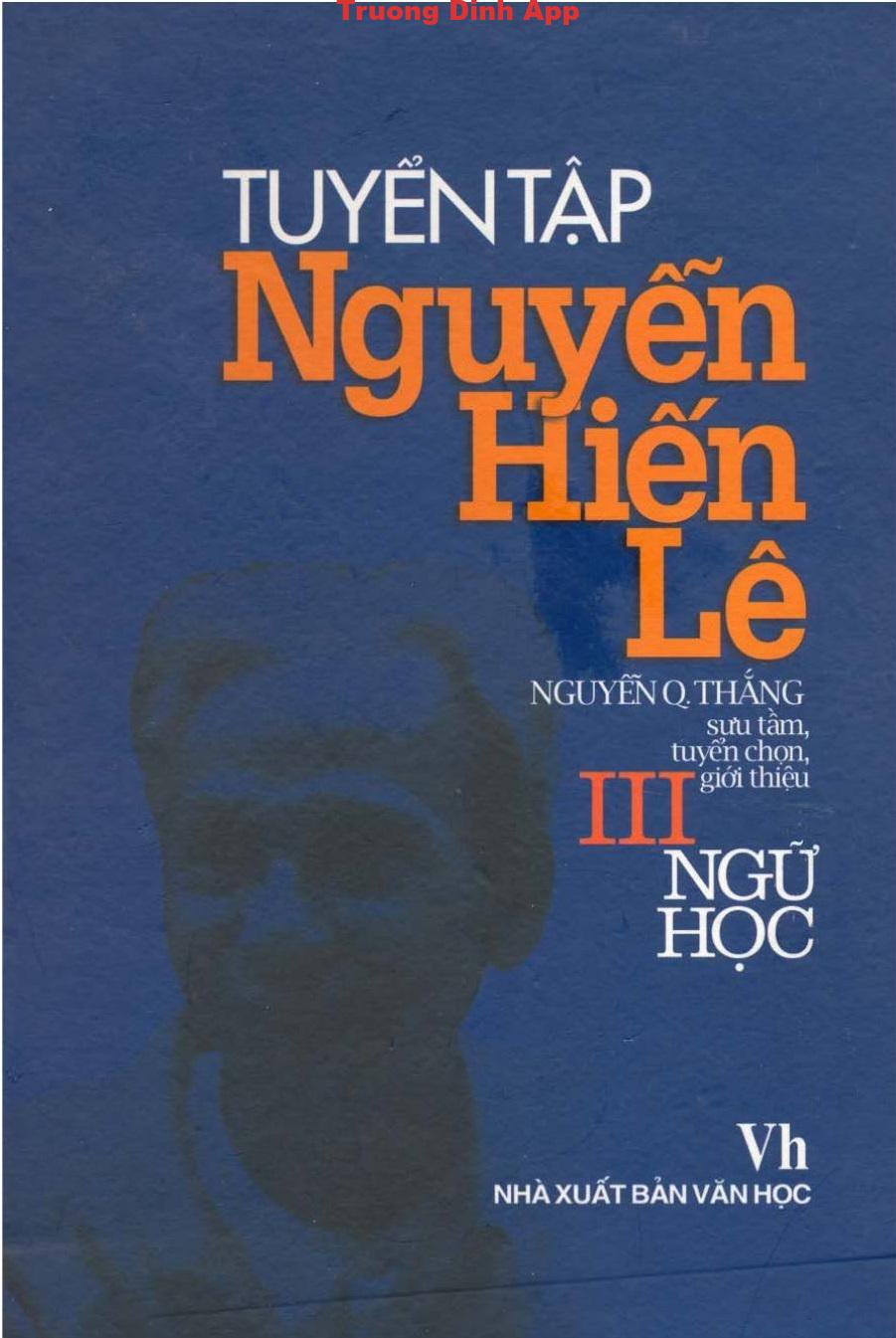 Tuyển Tập Nguyễn Hiến Lê Tập 3 – Ngữ Học