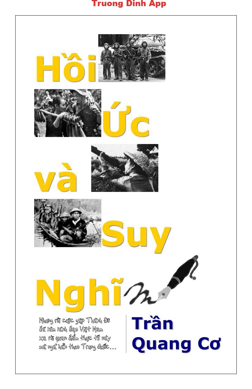 Hồi Ức Và Suy Nghĩ – Trần Quang Cơ