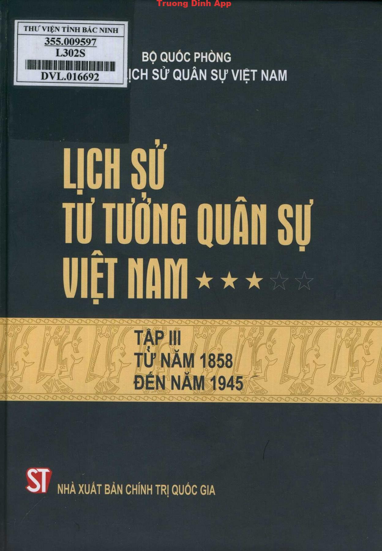 Lịch Sử Tư Tưởng Quân Sự Việt Nam Tập 3 – Bộ Quốc Phòng Viện Lịch Sử Việt Nam