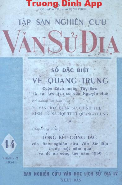 Tập San Nghiên Cứu Văn Sử Địa Tập 14 – Nhiều Tác Giả