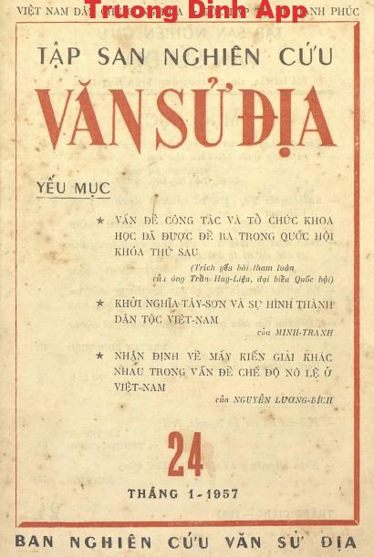 Tập San Nghiên Cứu Văn Sử Địa Tập 24 – Nhiều Tác Giả