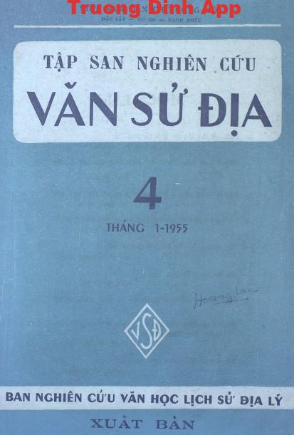 Tập San Nghiên Cứu Văn Sử Địa Tập 4 – Nhiều Tác Giả