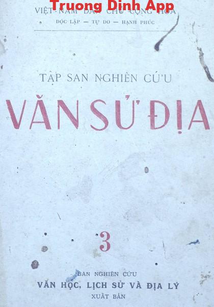 Tập San Nghiên Cứu Văn Sử Địa Tập 3 – Nhiều Tác Giả