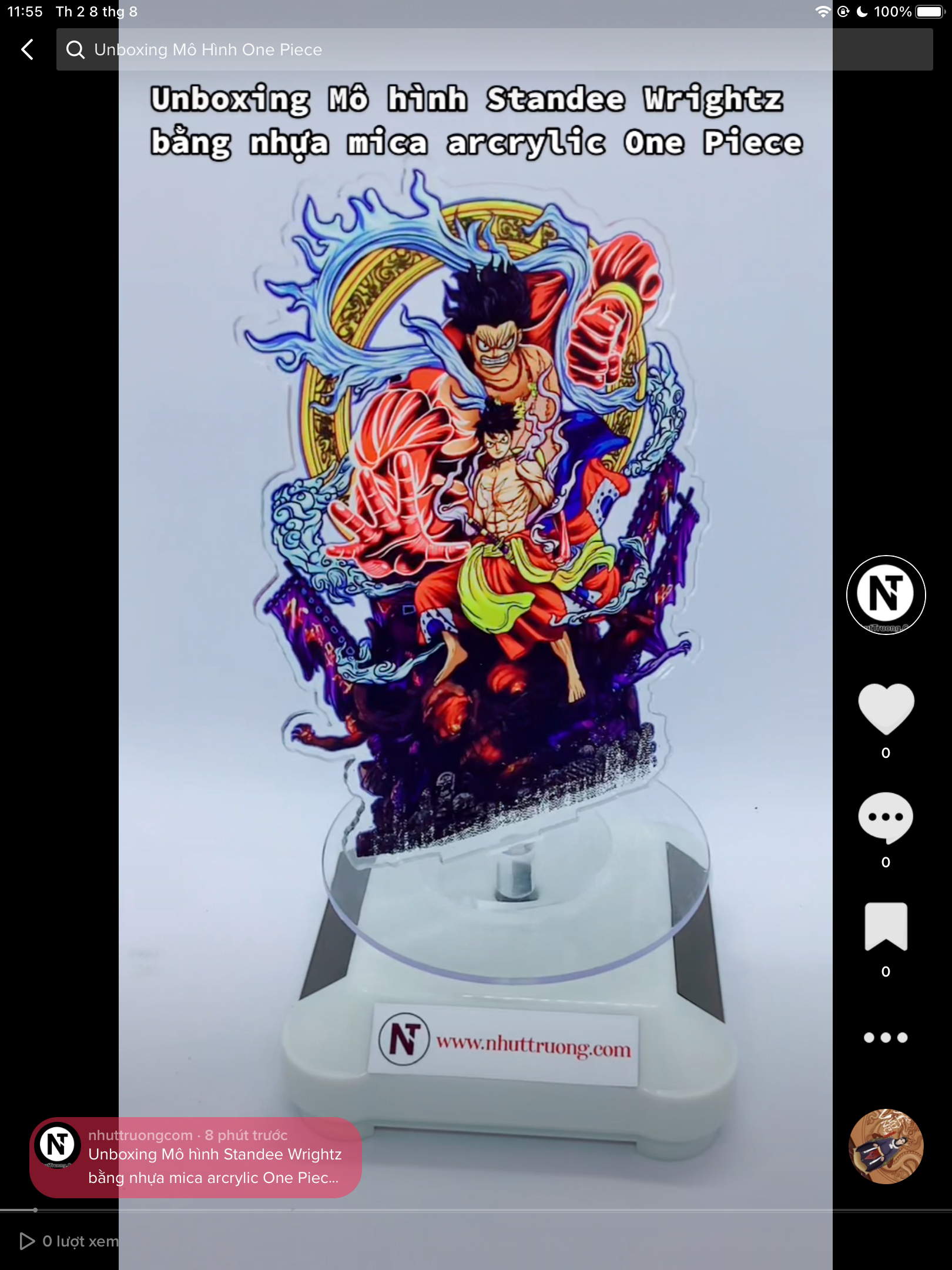 Unboxing Mô hình Standee Wrightz bằng nhựa mica arcrylic One Piece anime Đảo Hải Tặc decor góc học tập trang trí bàn làm việc