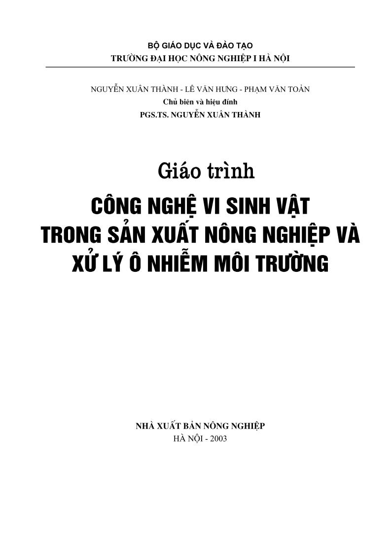 Công nghệ vi sinh vật trong sản xuất nông nghiệp và xử lý ô nhiễm môi trường ebook PDF-EPUB-AWZ3-PRC-MOBI